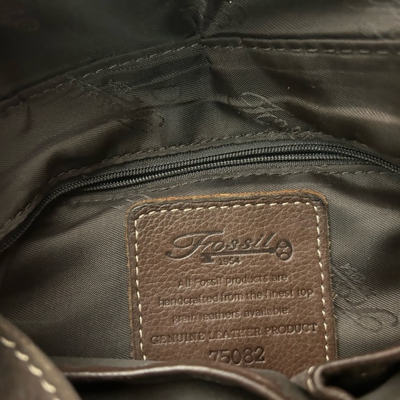 FOSSIL Brown Leather Crossbody Bag-very nice leather - Picture 3 of 6